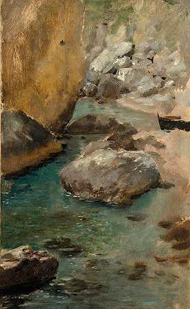 意大利湾`Italienische Bucht (1900) by Adolf Hirémy-Hirschl
