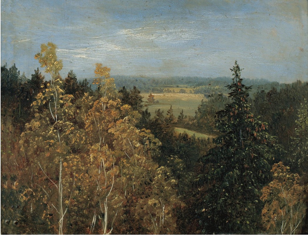 森林景观`Wooded landscape (1830) by Carl Gustav Carus