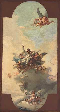 教皇和殉道者的神化`The apotheosis of a pope and martyr (circa 1780~1785) by Giovanni Domenico Tiepolo