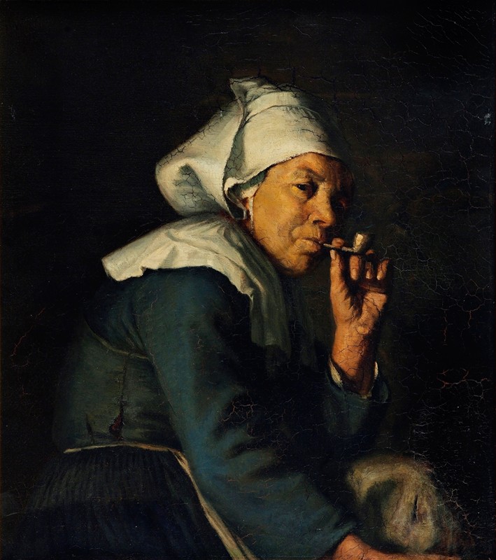 来自布列塔尼的农妇`Peasant woman from Brittany (c. 1886) by Hans Christian Koefoed
