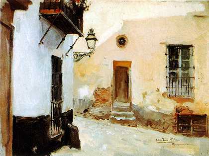 格拉纳达的一个角落`A corner of Granada by Cecilio Plá y Gallardo