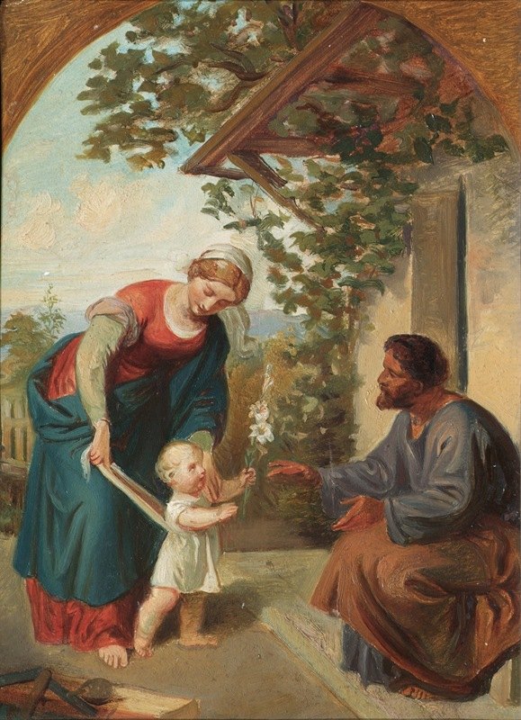 神圣的家庭`Heilige Familie by Joseph Hasslwander