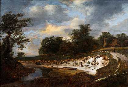 沙质悬崖`Sandy Cliff (1647) by Jacob van Ruisdael