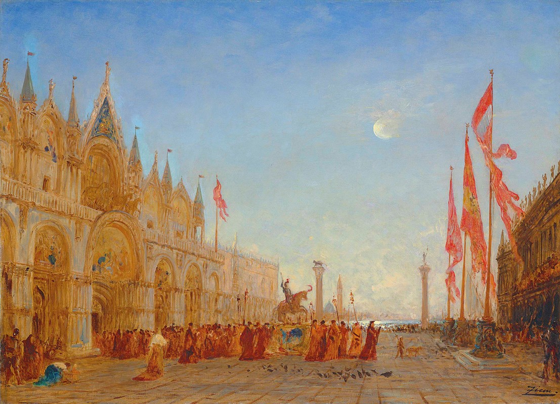 圣乔治大帝的胜利`Le triomphe de Saint Georges Majeur by Félix Ziem