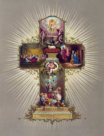 复活节十字架`Easter cross (1877) by Gibson & Co.