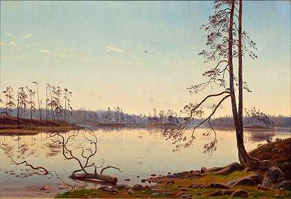 夏日早晨`Summer morning (1873) by Harald Foss