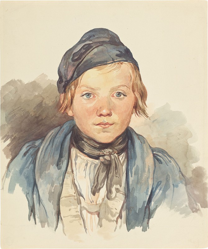 男孩的肖像`Bildnis eines Jungen by August Richter