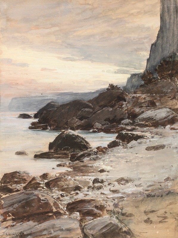 南海岸`Südliche Küste (1890) by Adolf Hirémy-Hirschl