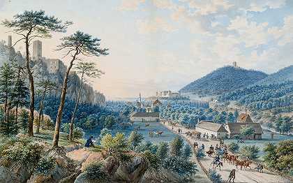 维尔堡城堡景观`Blick auf Schloss Weilburg by Tobias Raulino