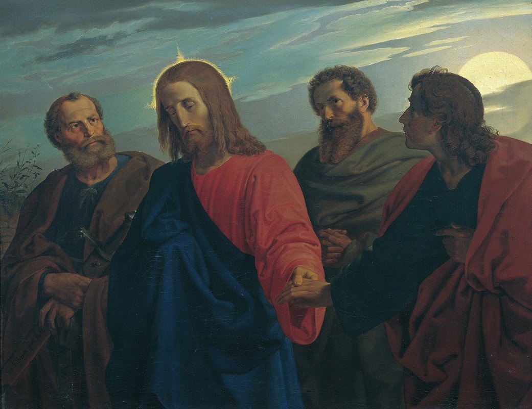 基督向他的门徒告别（去客西马尼）`Christs Farewell to His Disciples (Going to Gethsemane) (1839) by Joseph von Führich