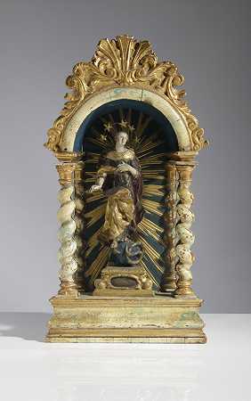 ` by Kleiner Hausaltar mit Hl. Maria Immaculata, Süddeutsch, Ende 18. Jahrhundert