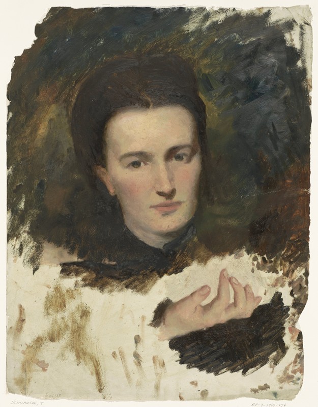 女人的肖像`Portret van een vrouw by Thérèse Schwartze