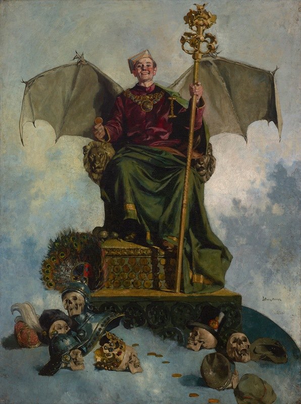 撒旦寓言（世界之主）`Allegory of Satan (Lord of the World) (1900) by Ludwik Stasiak