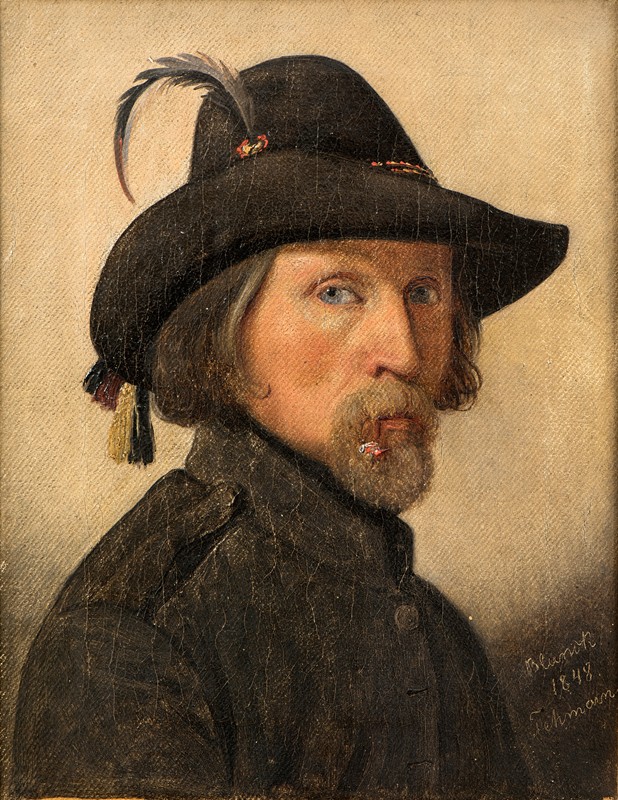 自画像为退伍军人`Self~Portrait as Legionnaire (1848) by Ditlev Blunck