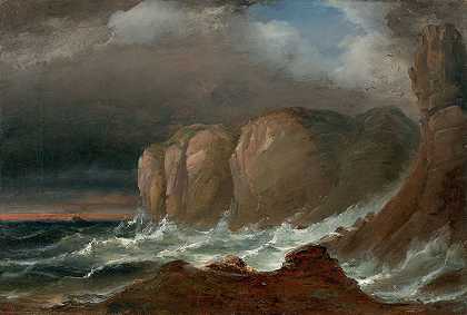 悬崖`Cliffs by the Coast of Northern Norway (mid 1840s) by the Coast of Northern Norway by Peder Balke