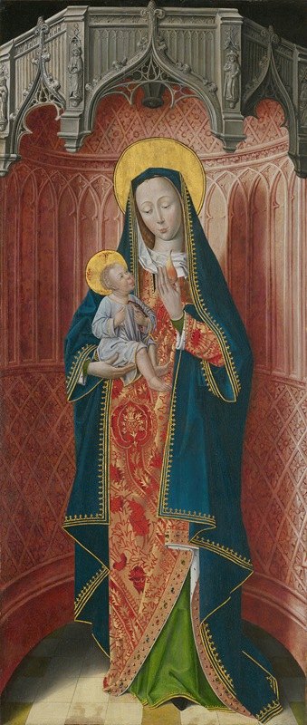 处女和孩子`Virgin and Child (1490~1500) by French School