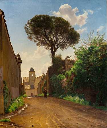 罗马圣尼古拉·迪·托伦蒂诺大道`Via San Nicola di Tolentino in Rome (1871) by C. A. Kølle