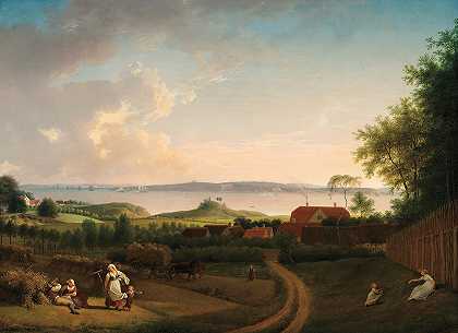 景观`Landscape by the Sound (c. 1800) by the Sound by Jens Juel