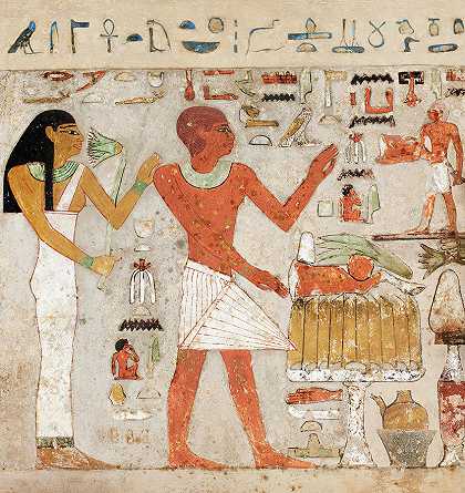 埃及阿梅内哈特和赫米特石碑`Stela of Amenemhat and Hemet, Egypt by Ancient Egypt