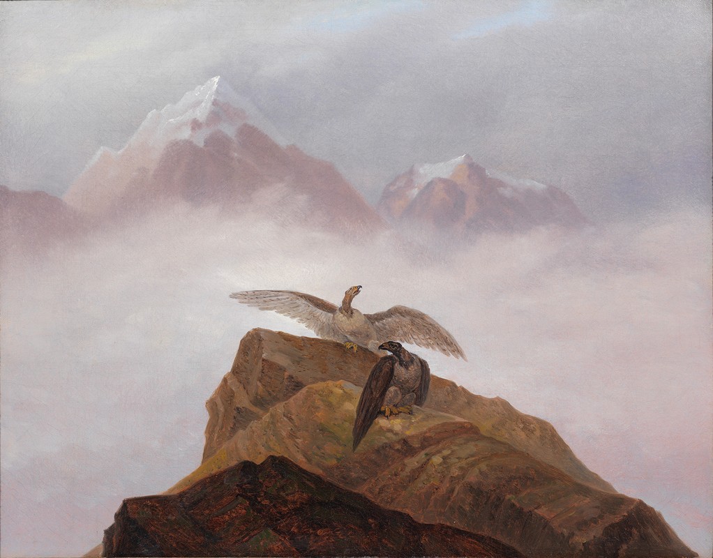 阿尔卑斯山的幻想`Fantasy of the Alps (1822) by Carl Gustav Carus