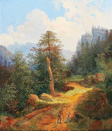 威廉·斯坦菲尔德将19世纪的图尔绘画和归为他所有。 by Wilhelm Steinfeld zugeschrieben/attributed