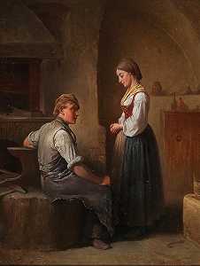 弗里德里希·弗里德尔，19世纪的绘画。c。` by 
										Friedrich Friedländer