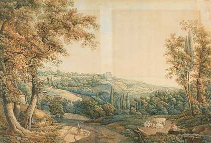 古典主义风景画家，1780°左右的德国大师，1900年前的绘画和版画，，` by Landschaftsmaler des Klassizismus, Deutsch um 1780