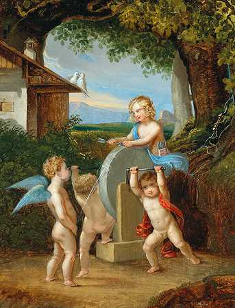 约翰·雅各布·梅兹勒（梅兹勒，19世纪的绘画）。 by Johann Jakob Metzler (Mezler)