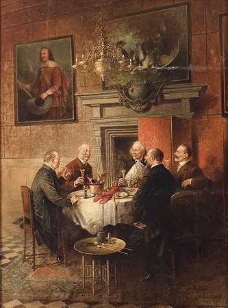 汉斯·奥古斯特·拉森。19世纪的绘画。 by Hans August Lassen