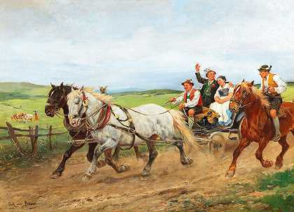 朱利叶斯·冯·布拉斯，19世纪的绘画。 by Julius von Blaas