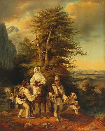 米克洛斯（尼古拉斯）巴拉巴斯，19世纪绘画的复制品。 by Miklos (Nikolaus) Barabas, Kopie