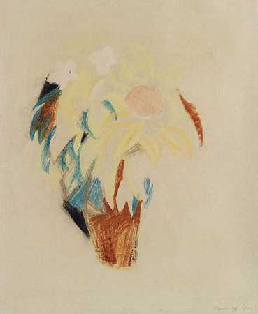 花盆（大），1913年。 by August Macke
