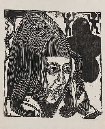 斯特恩海姆的女儿，1916年。 by Ernst Ludwig Kirchner