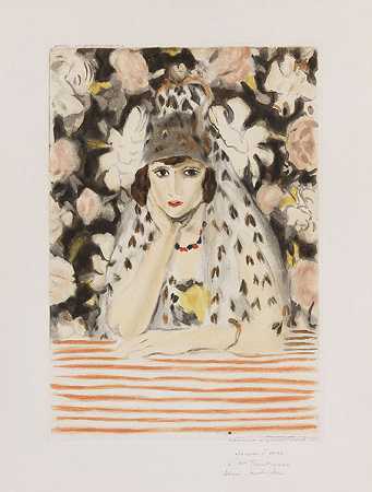 1922年在曼蒂尔的西班牙人。 by Henri Matisse