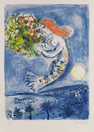 天使湾，196年。 by Marc Chagall
