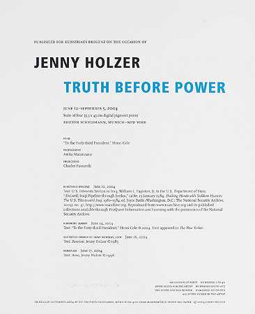 权力面前的真相，2004年。 by Jenny Holzer