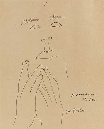 约翰·巴特勒肖像，1952年。 by Andy Warhol