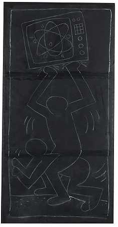 无标题（地铁图纸），1981年。 by Keith Haring