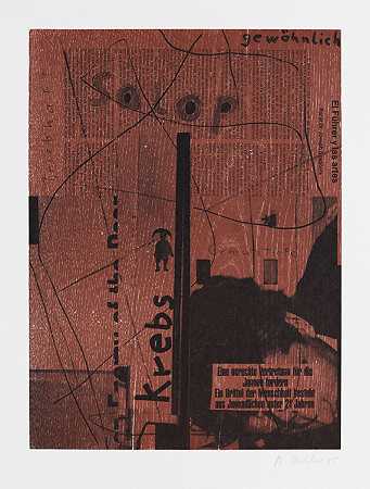 黄道十二宫（金牛座和巨蟹座），1985年。 by Albert Oehlen