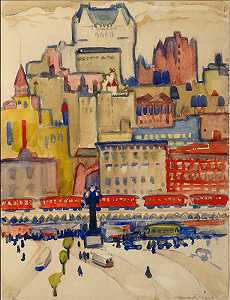 魁北克市，浮世湖风景区，1913年 by William Zorach