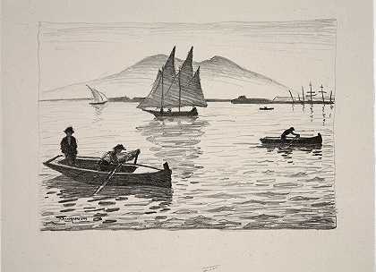 那不勒斯港，1924年原始石版画专辑第六版 by Albert Marquet