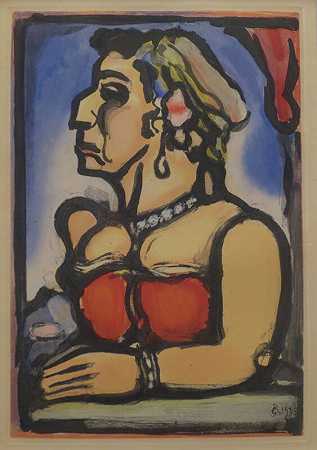 卡门西塔夫人，1938年 by Georges Rouault