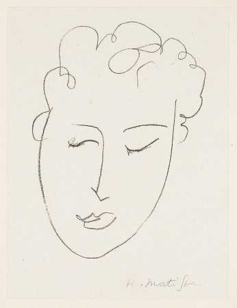女人的头，1948年 by Henri Matisse