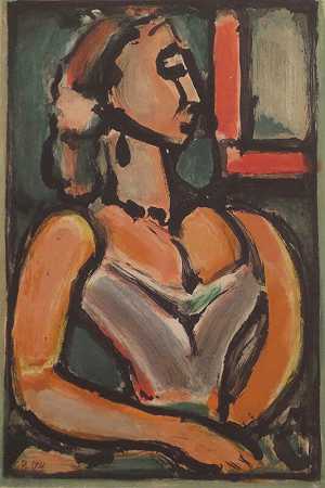费雷夫人，1938年 by Georges Rouault