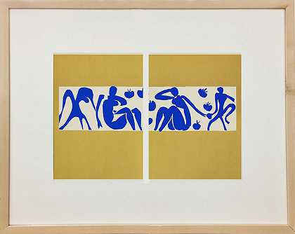 女人和猴子，1958年 by Henri Matisse