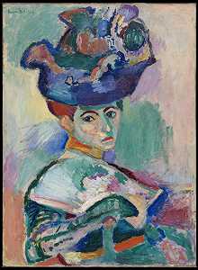 戴帽子的女人，1905年 by Henri Matisse