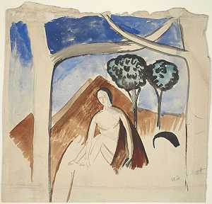 《女人与山》，约1907-1908年 by André Derain