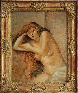 红发模特，裸体女孩，1926年 by André Derain