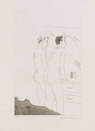 2 Blätter：卡瓦菲套房项目，1966年。 by David Hockney
