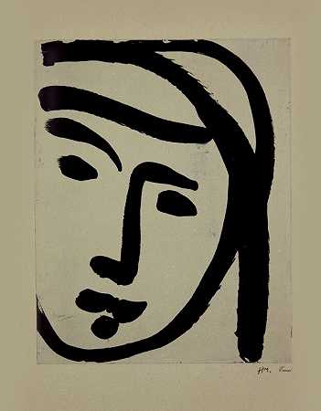 宽脸贝多因，1947年 by Henri Matisse